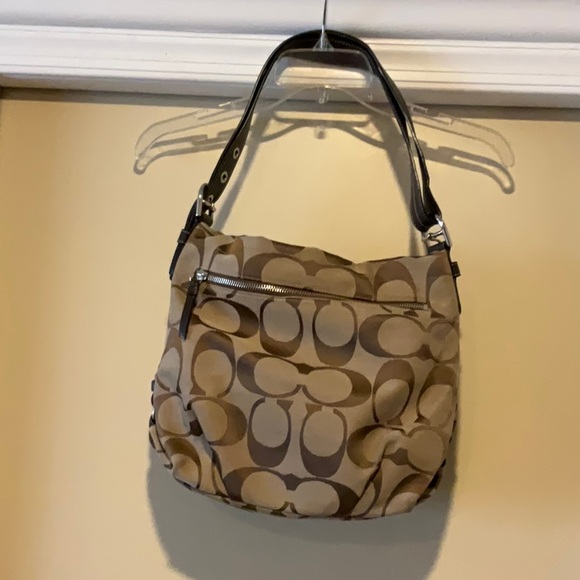 COACH Signature Jacquard Hobo Crossbody Duffle # F15067  Bag Top Zip - Picture 4 of 9